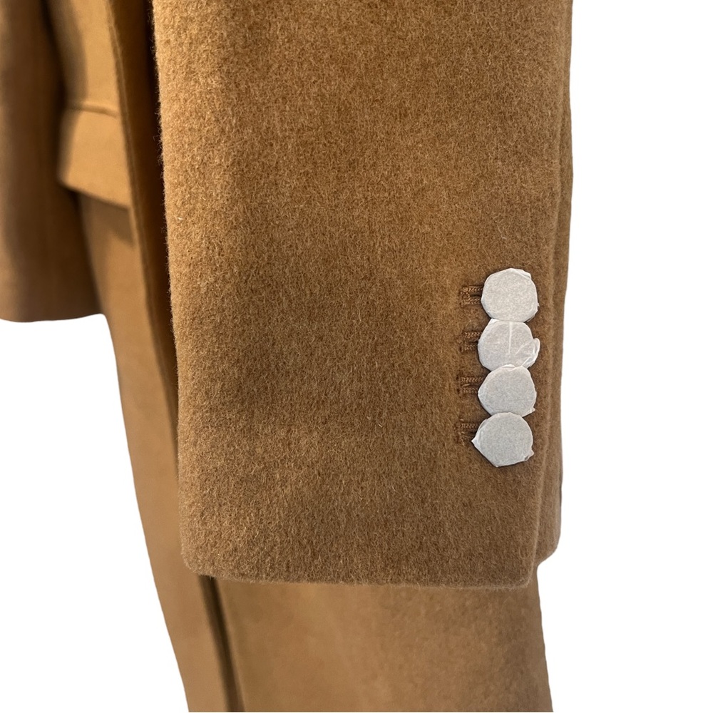 Club Monaco Slim Tailored Wool Trench Coat Women Size M Camel Single Breasted - Picture 5 of 16